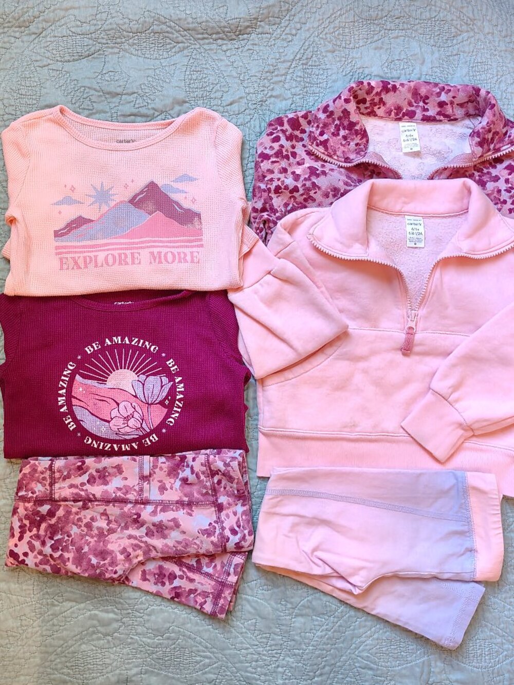 Carter Girl Long Sleeved w/Sweater Outfits Size 6